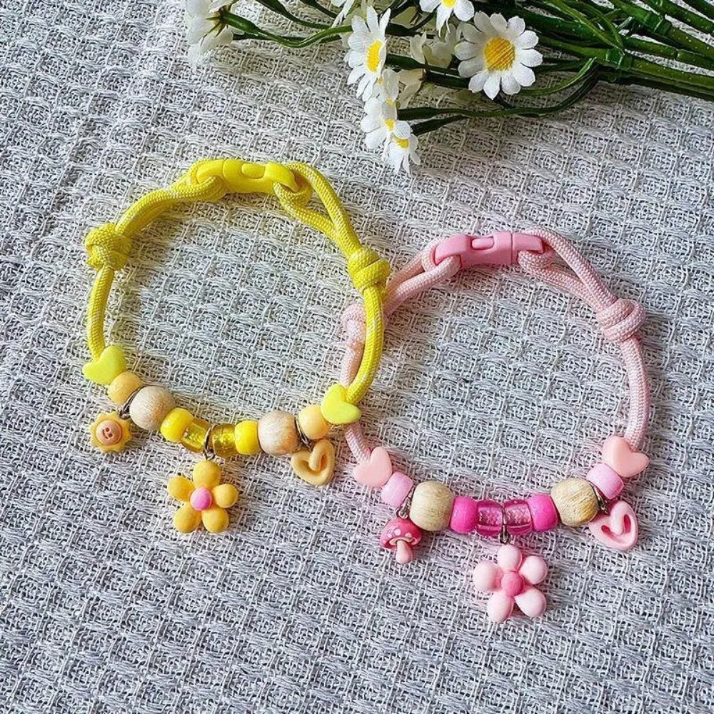 Cute Design Adjustable Pet Collar Safe Buckle Mosquito Prevent Cat Collar Colorful Beaded Pets Accessories Picnics