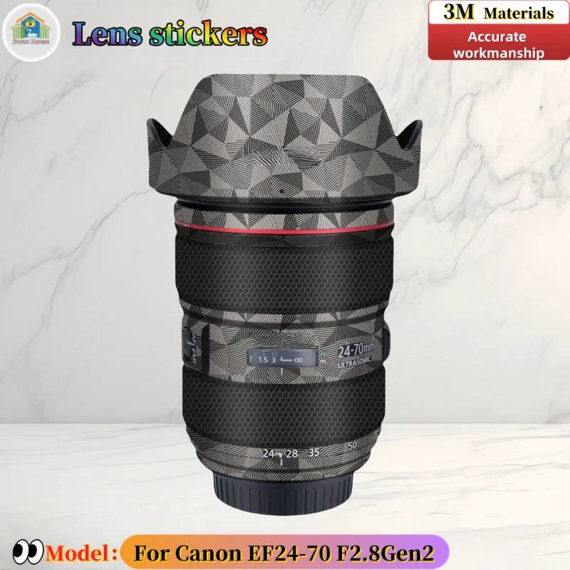 EF2470 สําหรับ Canon EF24-70 F2.8Gen2 เลนส์กล้องสติกเกอร์,ผิว DIY,การตัดเย็บที่แม่นยําสวมใส่ป้องกันฟิล์ม