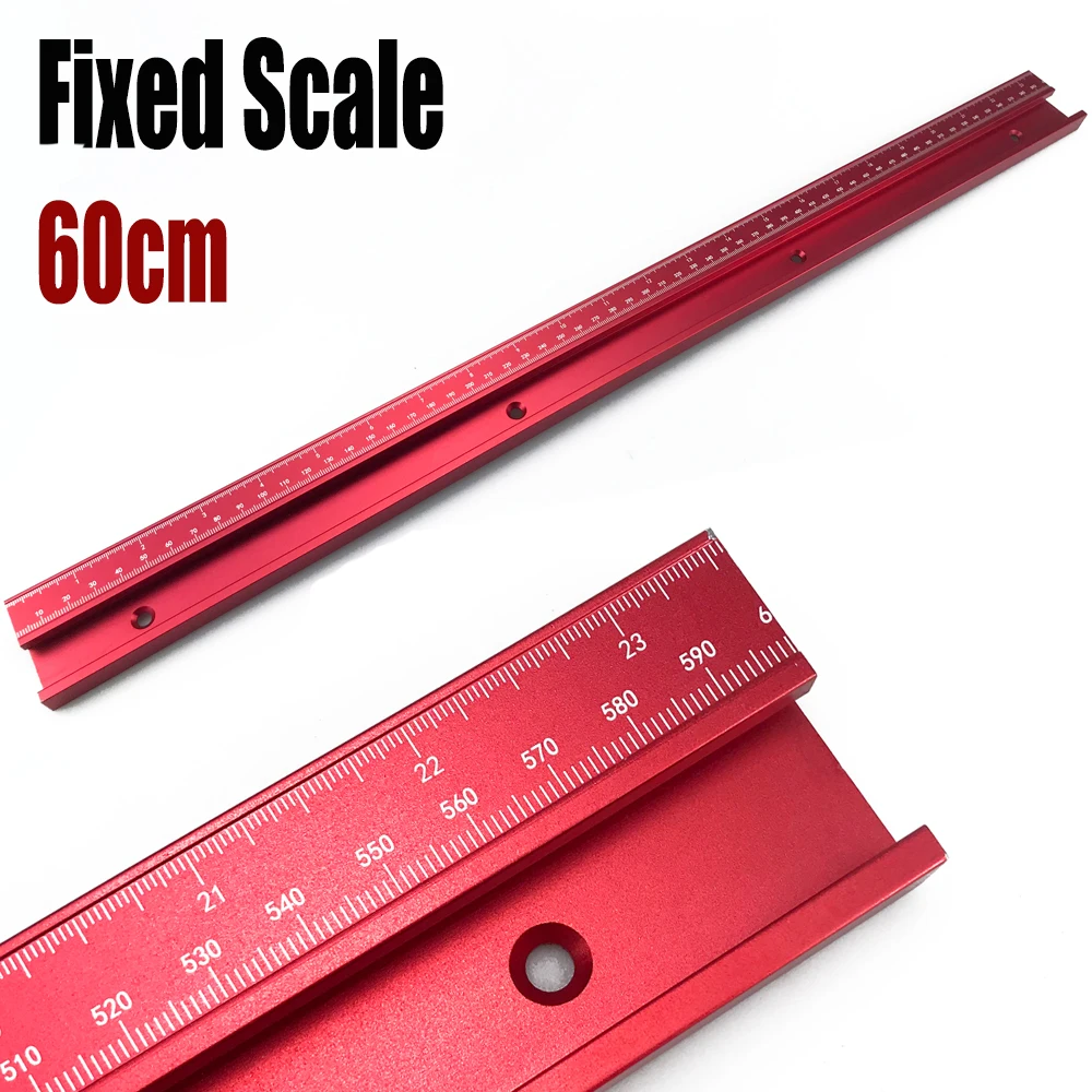 45 #   Chute T Track met Schaal T-tracks Slot Verstek Track 300-600mm 45 Type Chute, houtbewerking Tafelzaag Werkbank DIY Tool