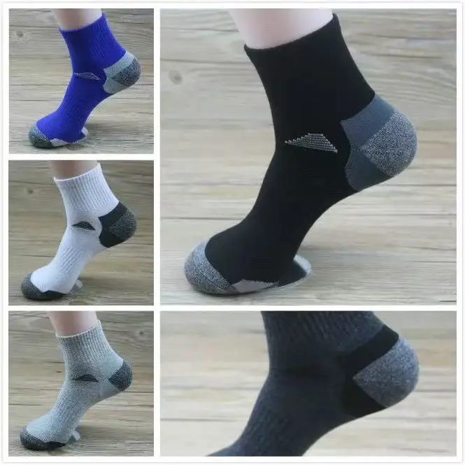 5Pairs رجل منتصف طاقم الجوارب الرياضية بالجملة المضادة للانزلاق الرطوبة فتل الجوارب القطنية الرياضية