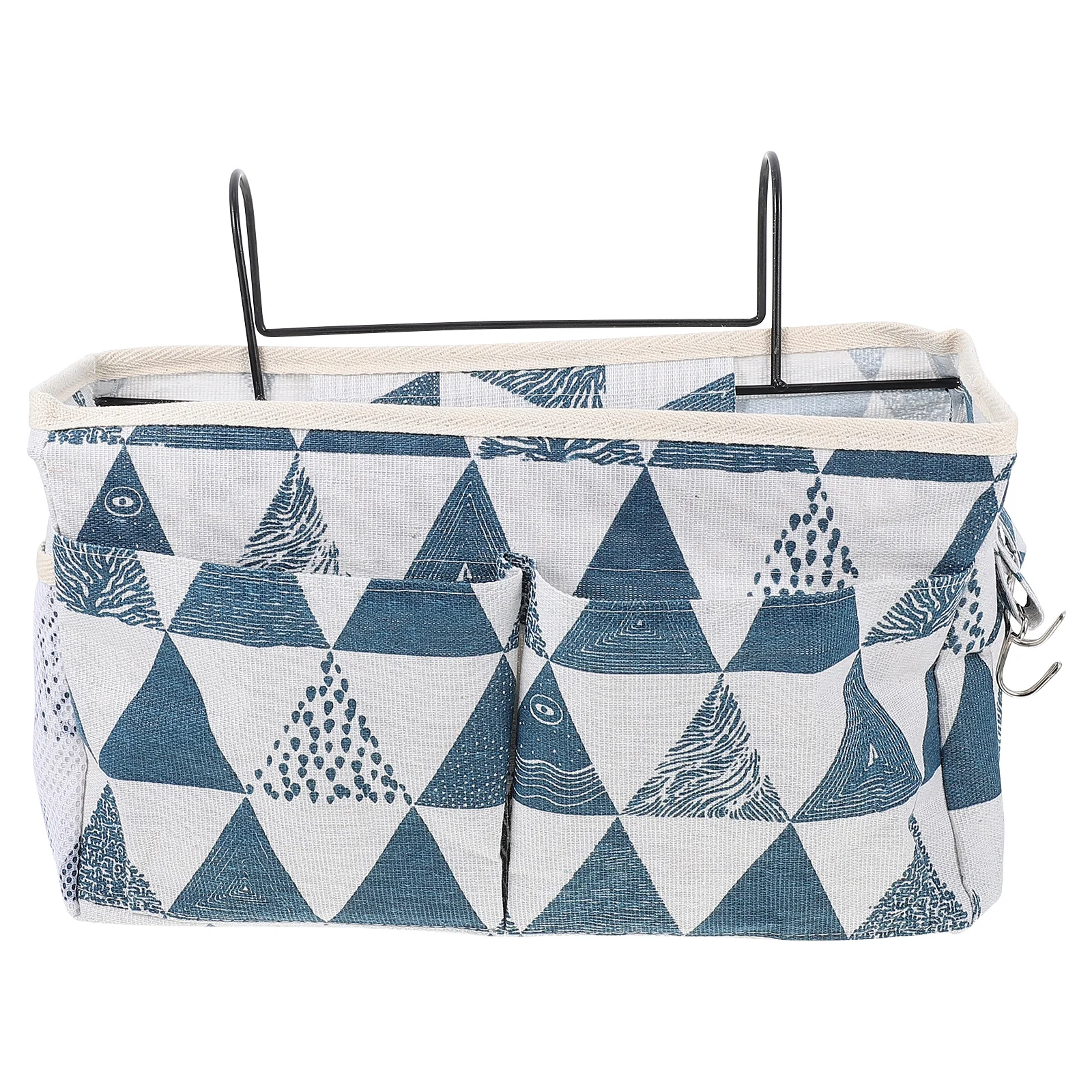 

Bedside Hanging Storage Pouch Multipurpose Cotton Linen Iron Organizer for Dormitory Books Controller Clothes Snacks