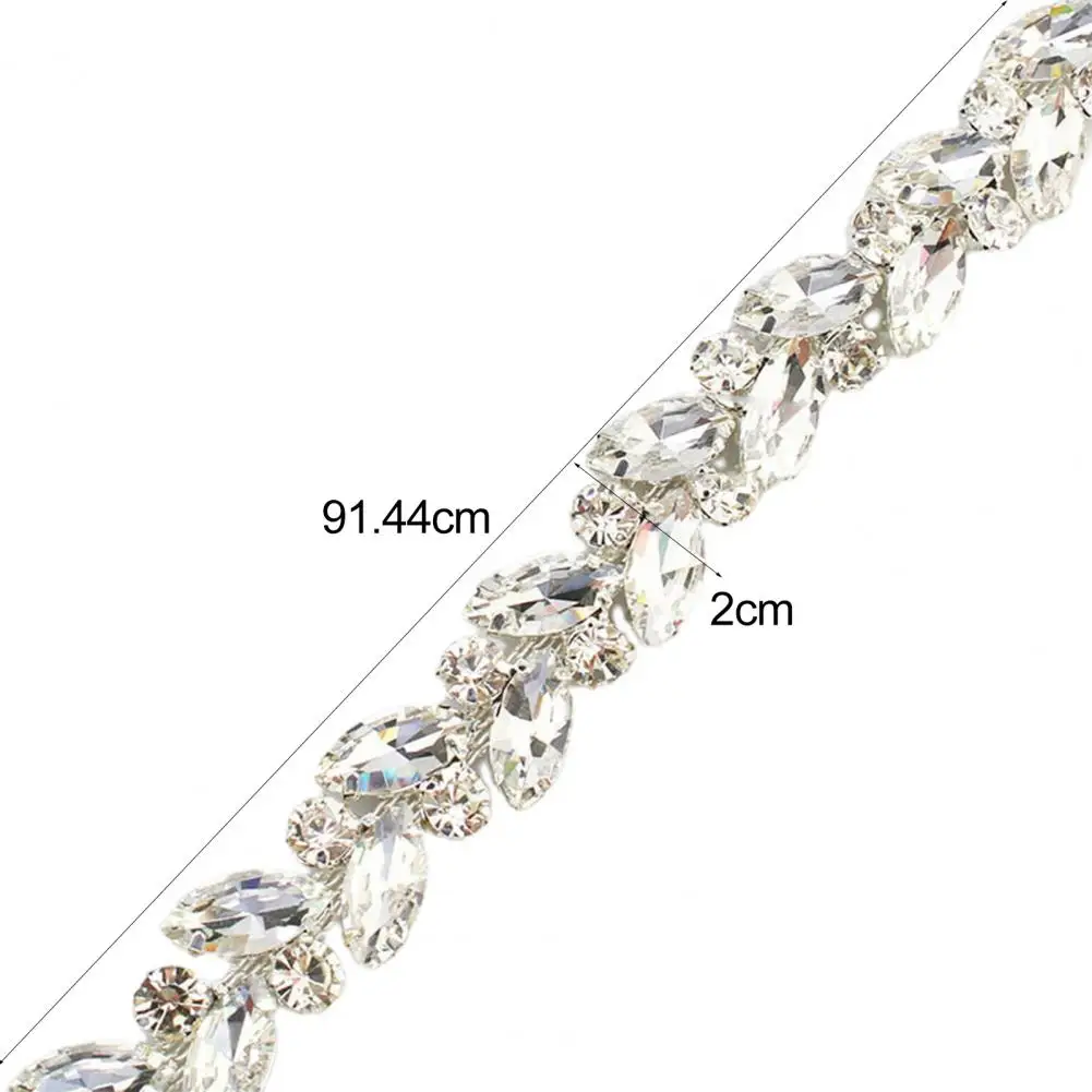 1 Yard Rhinestone Trim Shining Glass Craft Row Glitter Stone Charms DIY Making AB/ Faux Crystal Chain Shoes Clothing Accessories