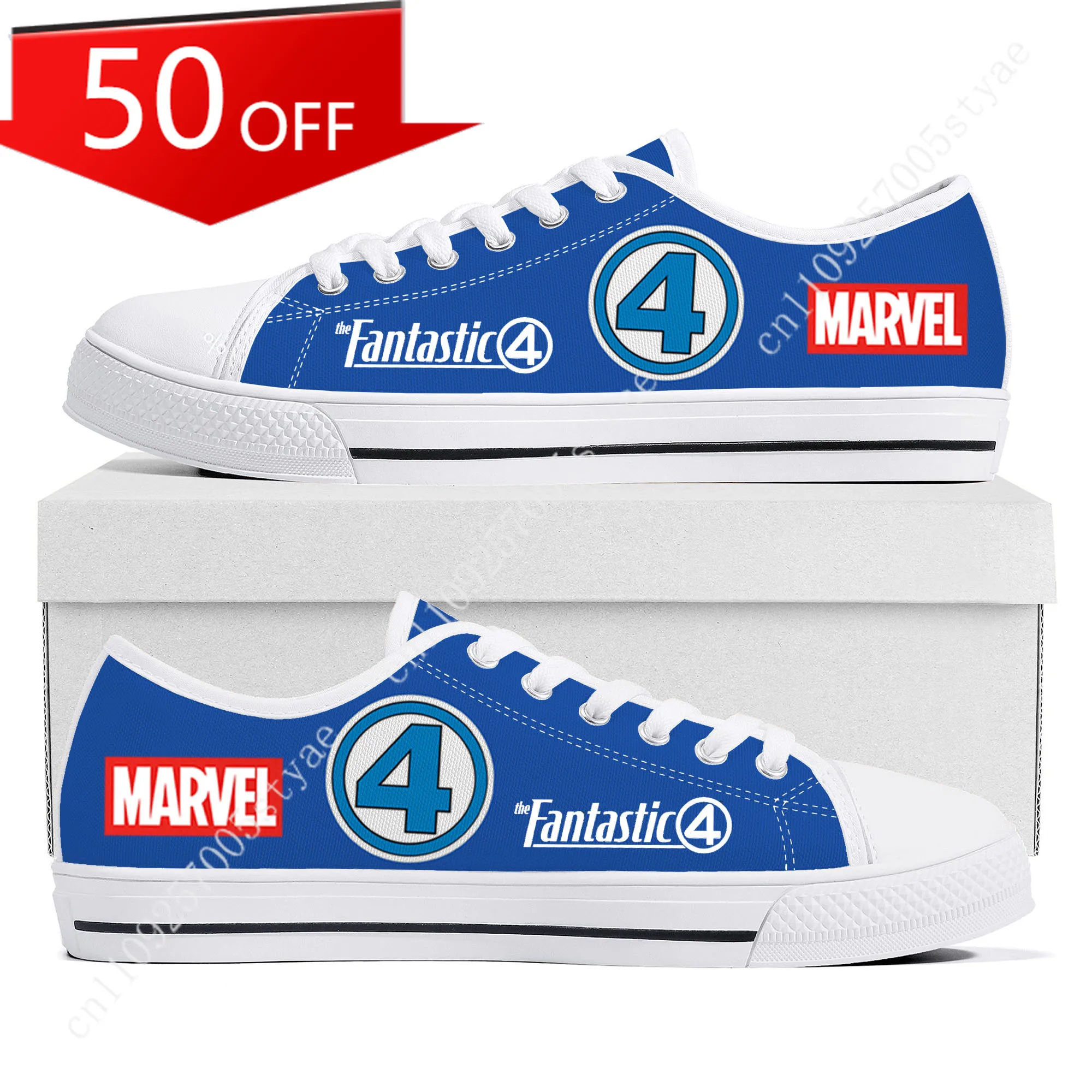 

Легкие кеды Marvel Fantastic Four с низким верхом, унисекс, повседневные, из канваса, на заказ
