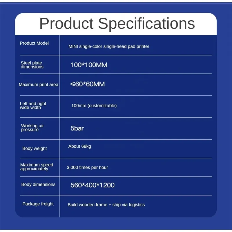 for MINI125 Monochrome Pad Printing Machine All Aluminum Integrated Head Stable Accurate Non Overheating Industrial Ink