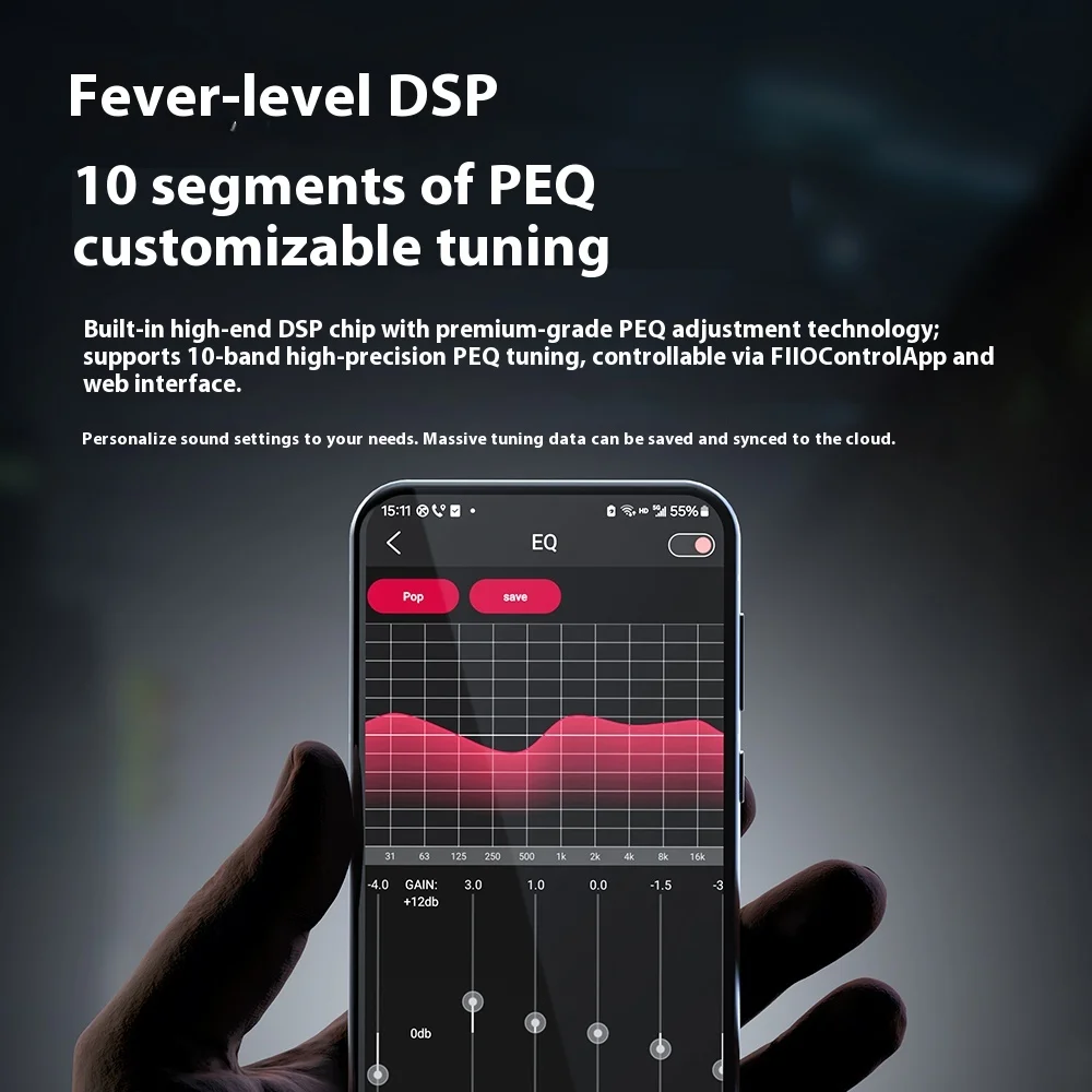 FiiO JIEZI Headphone Adapter 3.5mm/4.4mm TypeC Plug DSD Headphone Amplifier HiFi Amplifier PCM 384kHz DSD256 Decoder