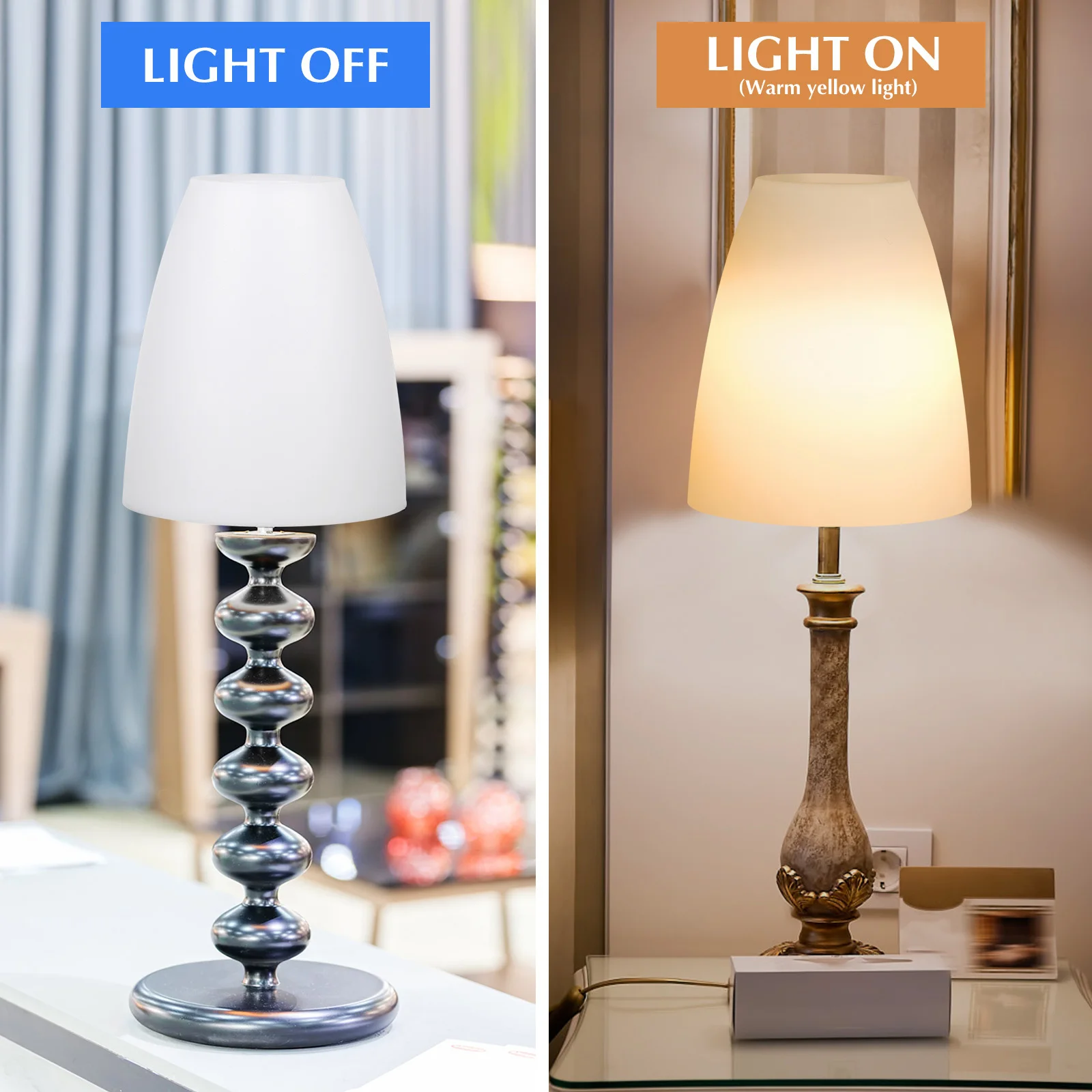 

2Pcs White Plastic Lampshade High Durability Easy Install for Table Bedside Lamps Small Lamp Shades Lampshades for Table Lamp