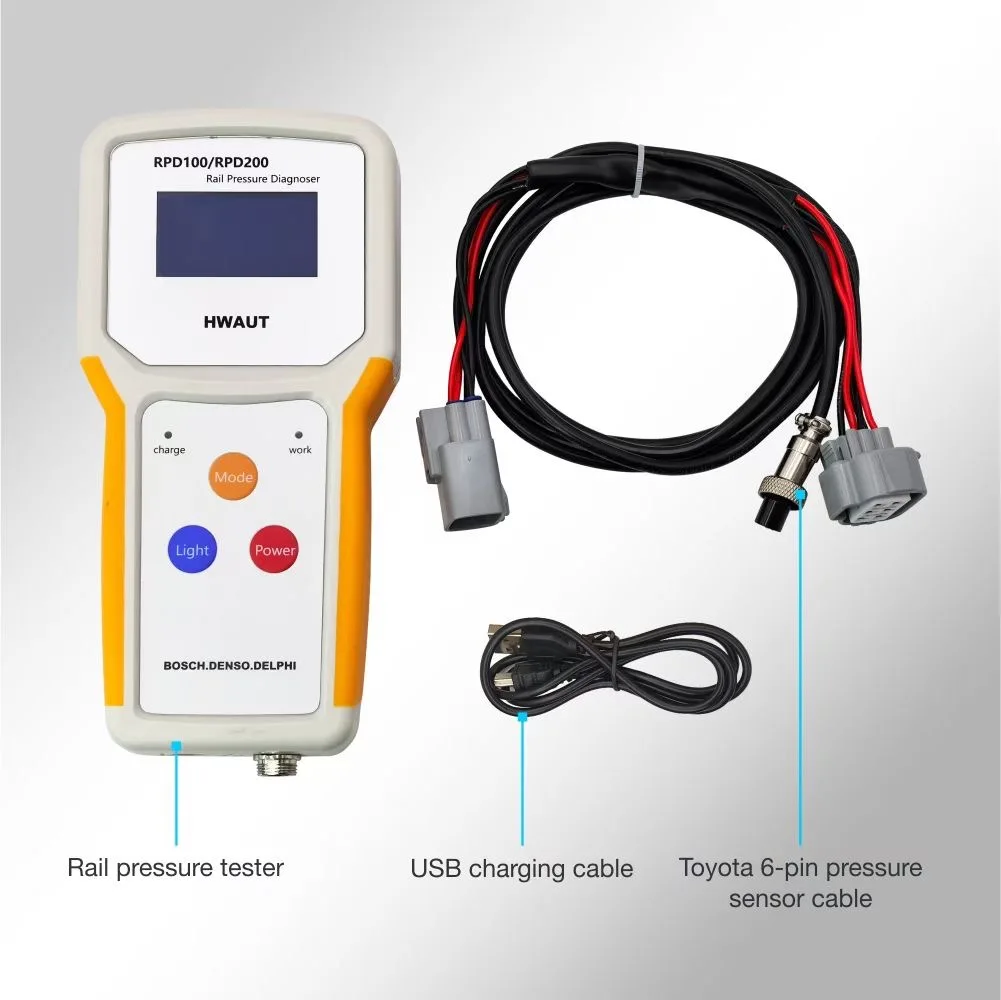 RPD200 Handheld Diesel Common Rail Pressure Diagnostic Tester for Bosch Delphi Denso Toyota 6-pin Pressure Sensor