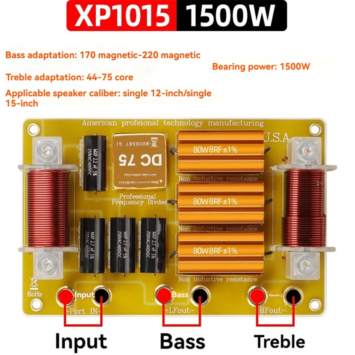 

X61A_Audio Divider Crossover Two Way Divider Single