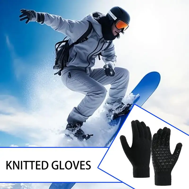 Winter Gloves Women Women's Cold Weather Gloves Cold Weather Thermal Warm Gloves Warm Knit Gloves Touchscreen For Hiking Driving