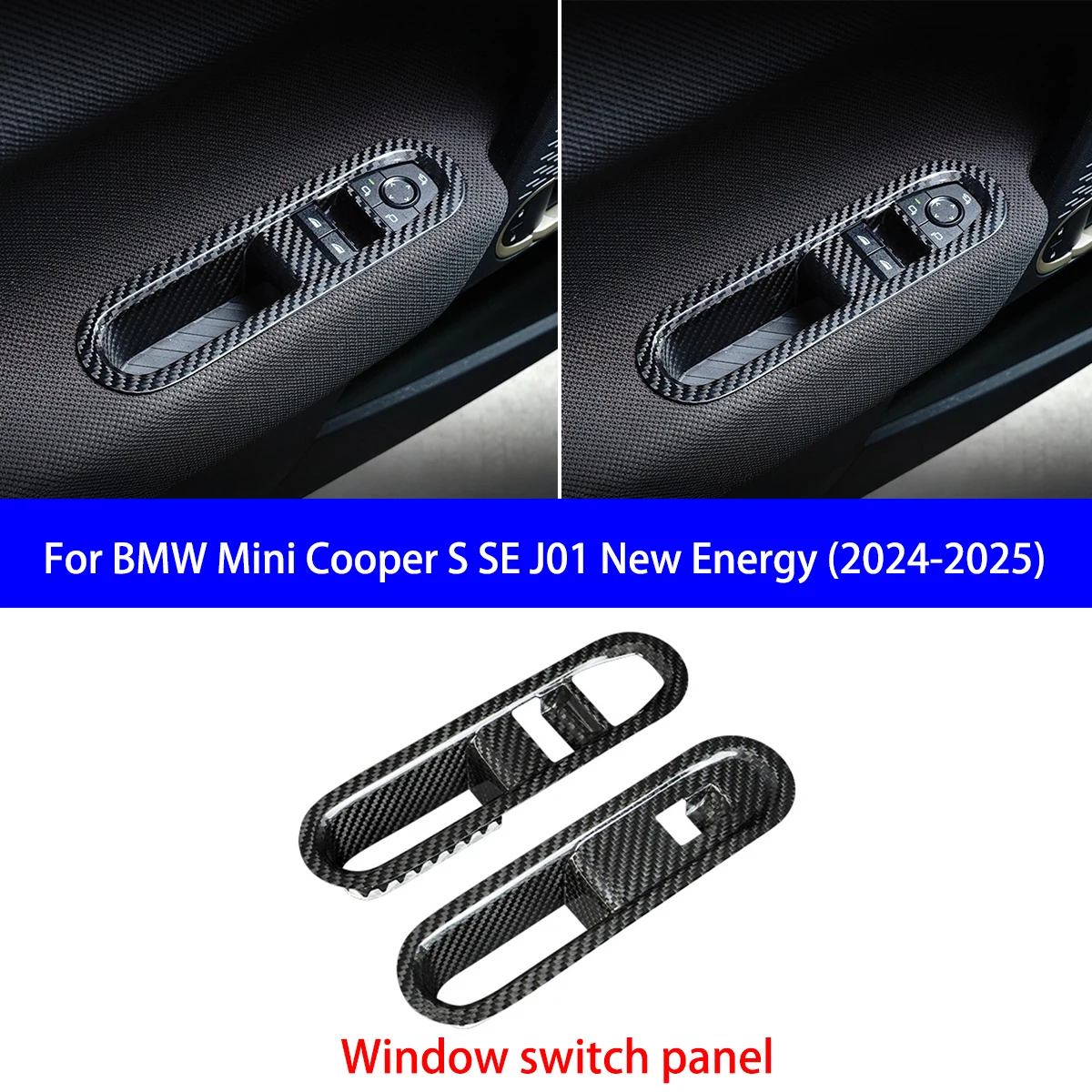 لسيارات BMW MINI R Series R55/56/57/58/59/F55/56/60 لوحة أدوات من ألياف الكربون الجافة/صندوق مسند الذراع/إطار مفتاح النافذة الأجزاء الداخلية #6