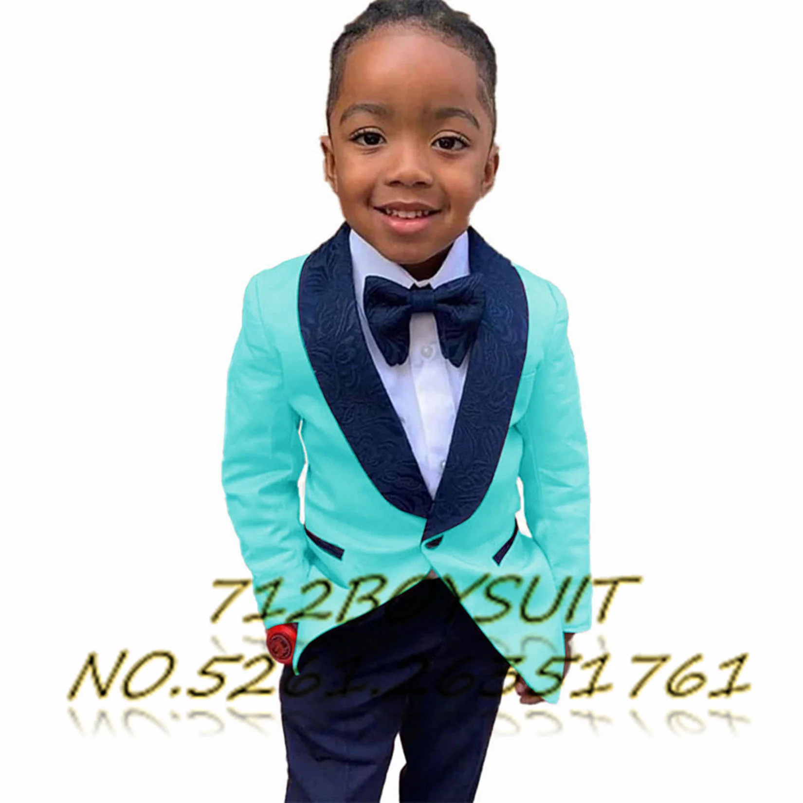 Wedding Boys Suit Floral Kids Blazer Set Party Dress Child Tuxedo Jacket Pants 2 Piece Set