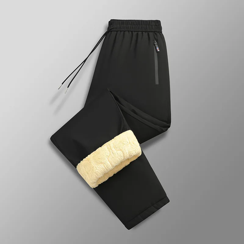 

Мужские хлопковые брюки Thiened Fce на подкладке Теплые повседневные брюки с наколенниками Extra Thi Зимняя одежда Джинсы большого размера плюс размер