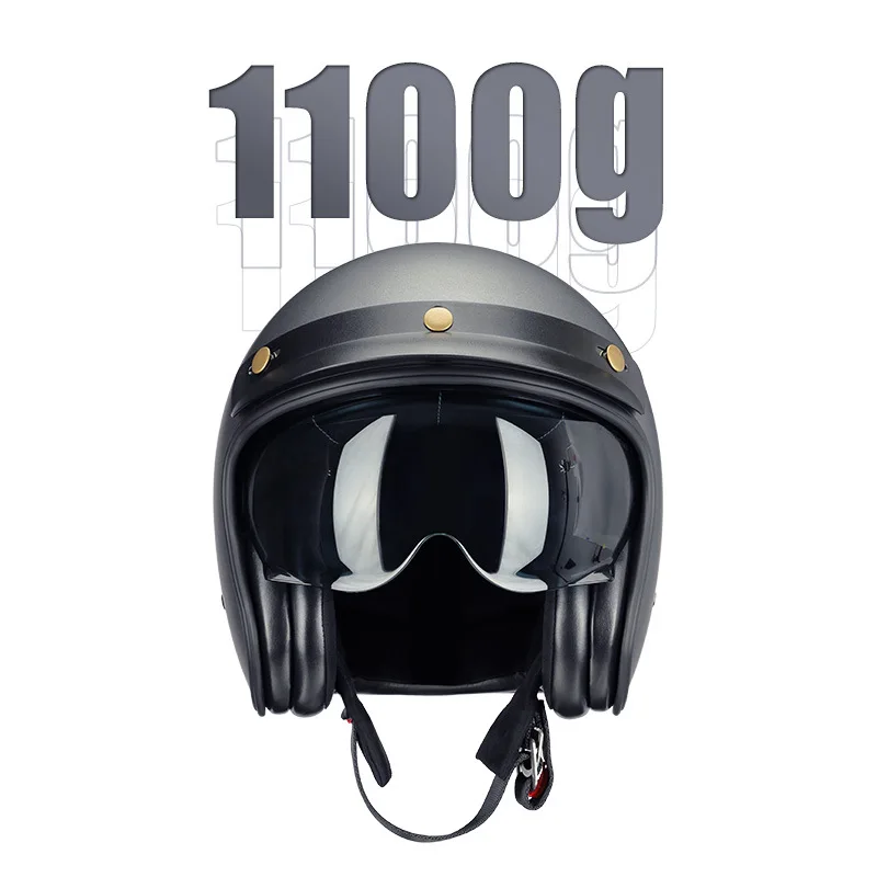 Retro Semi-open Motorcycle Helmet Cross-country Motorcycle Accessories Motorcycle Helmet 3/4 Retro Helmet in Winter