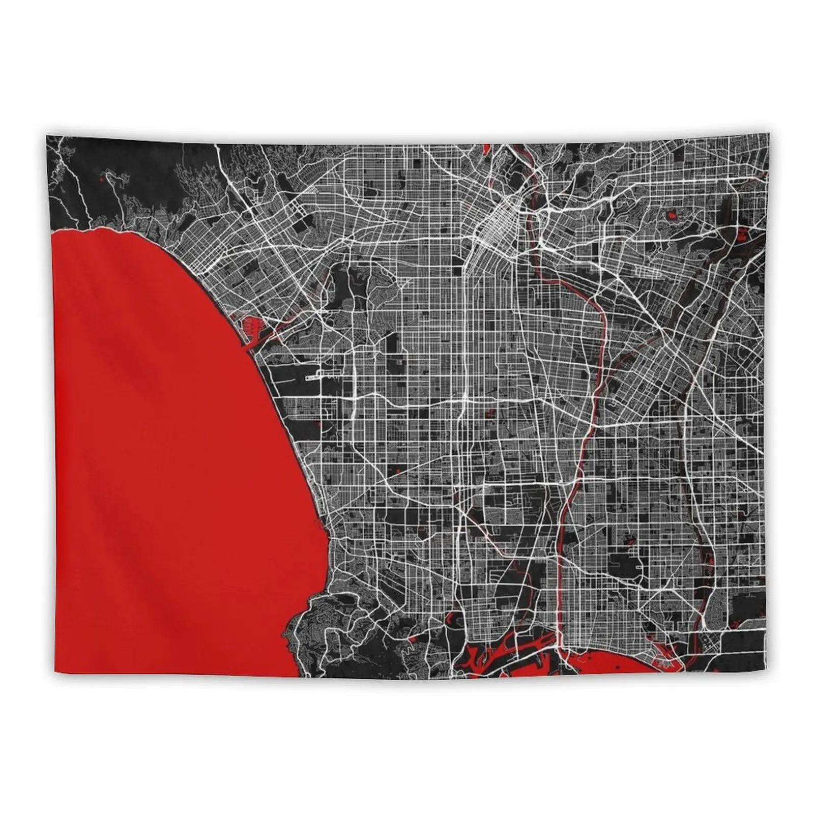 

New Los Angeles City Map of the United States - Oriental Red Tapestry House Decor Wall Art Home Decorators Decor For Bedroom