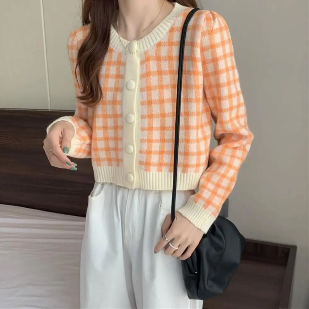 

Свитера с длинным рукавом в сетку, осень-весна, кардиганы в консервативном стиле, женские свободные женские топы Y2K, тонкие укороченные пальто, уличная одежда