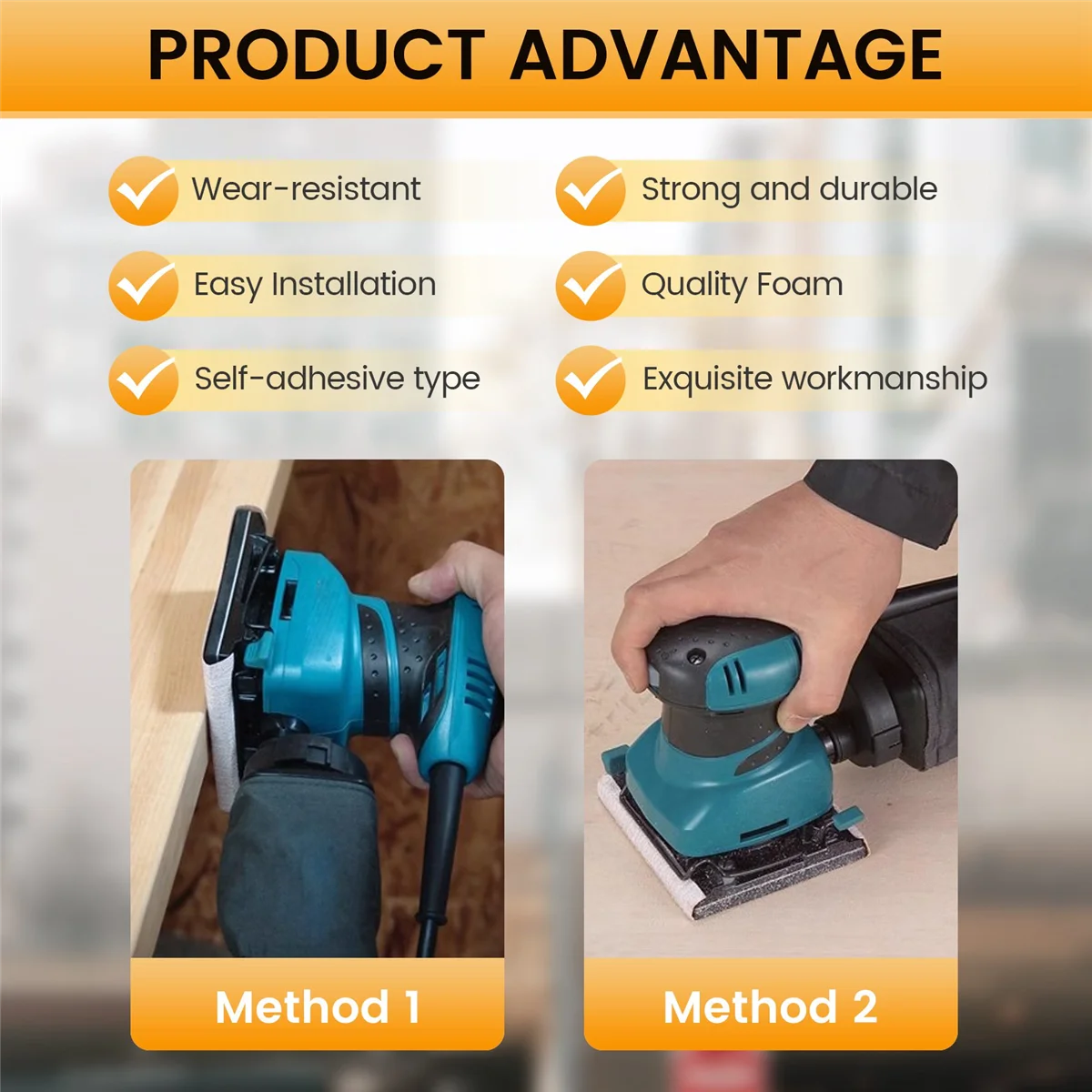 

WFF 10 Pcs Self Adhesive Foam Part Sander Back Pad Sanding Mat for 4510