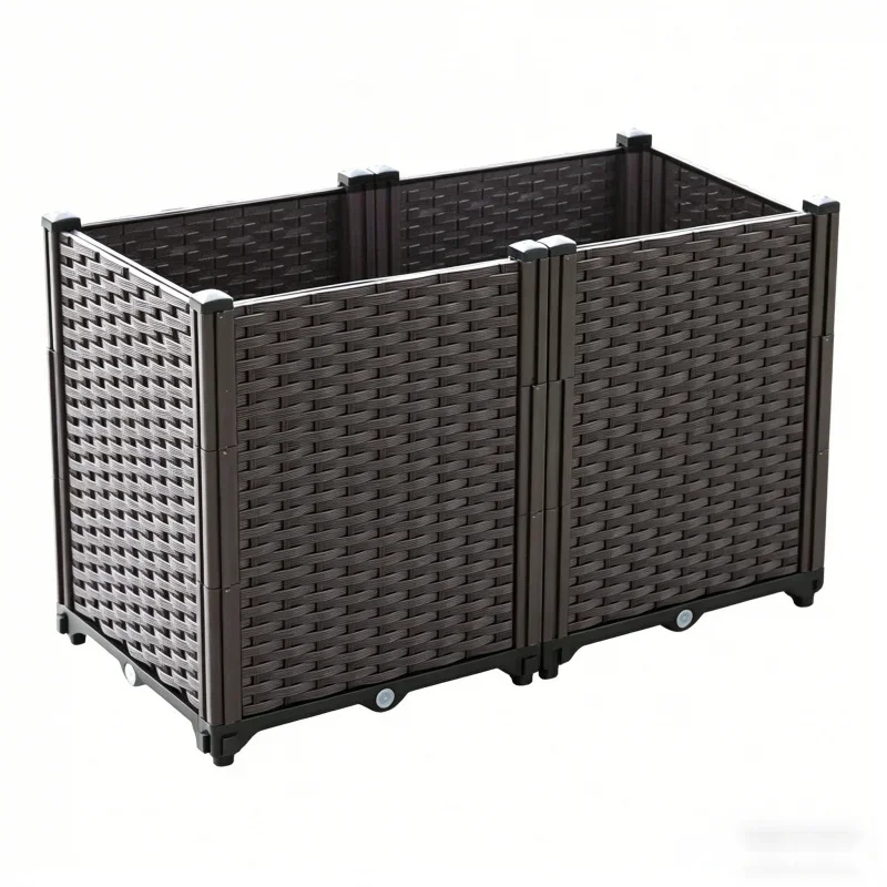 

Extra Large 80x40x52cm Deep 2 Tier Raised Garden Bed Planter Box for Vegetables And Flowers - Outdoor Indoor Balcony Patio Plas
