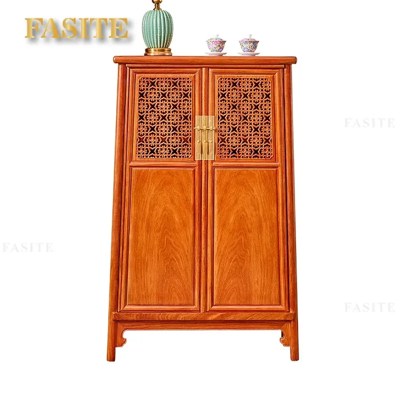 For Ming Style Noodle Cabinet Rosewood Rounded Corner Solid Wood New Chinese Entrance Hedgehog Red Sandalwood Tea Mahogany