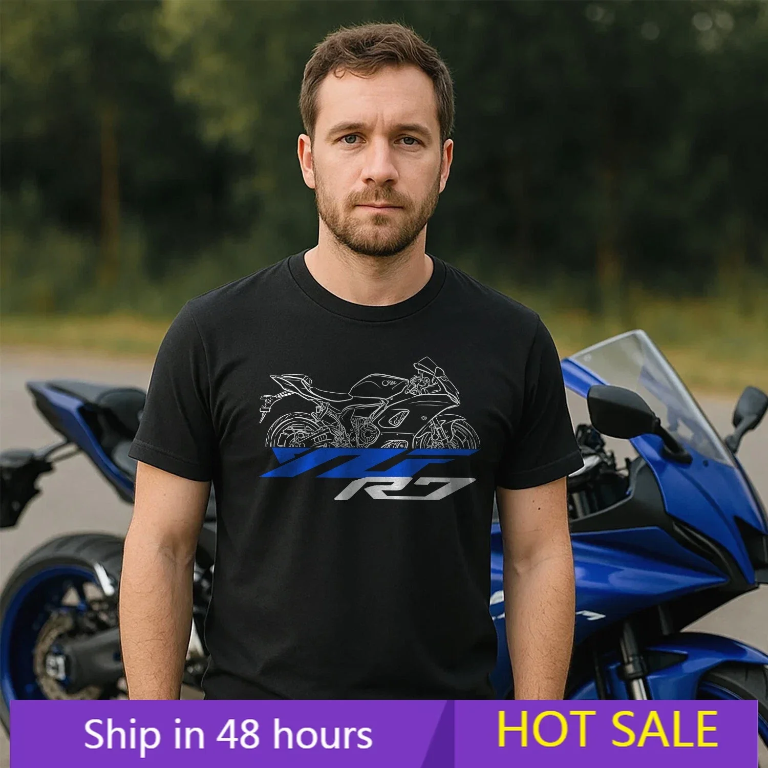 

New Motorcycle T-shirts Ya.Ma.Ha YZF-R7 1999 & 2022-2025 fans Motorcycle Graphic Summer Short Sleeves 100% Cotton Cool Tee