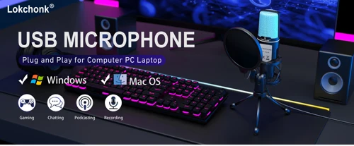 Imagen 2 del producto Micrófono de Condensador USB Profesional Lokchonk con Soporte de Trípode y Filtro Antipop para Podcast, Streaming y Juegos SF666R