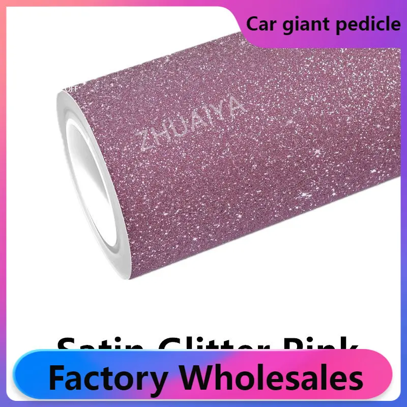 Highest quality Pink super Diamonds Vinyl Wrap film wrapping film bright 1.22*18m roll quality Warranty covering film voiture