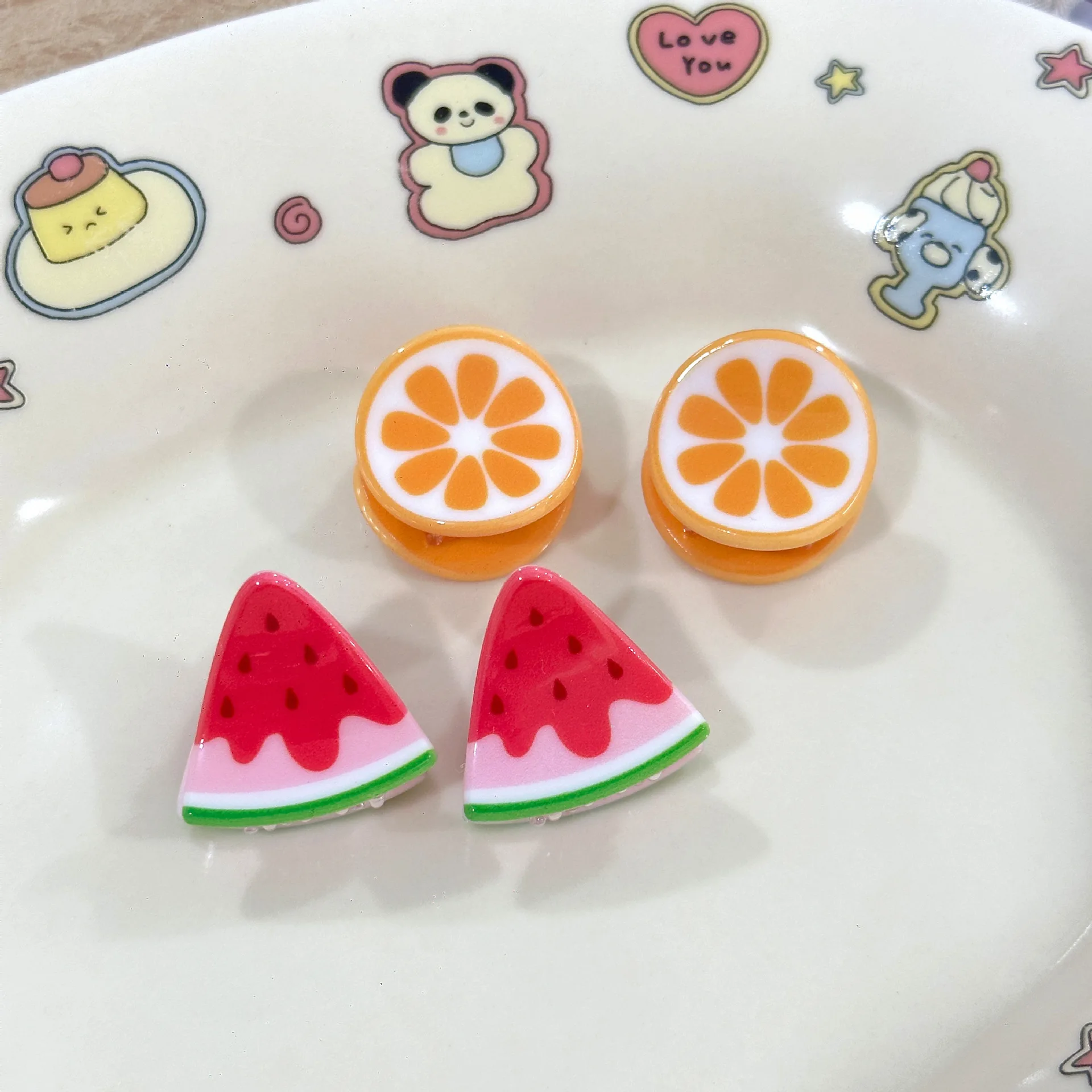 Niedliche Frucht-Haarspangen, Mini-Haarspangen, Süße Haaraccessoires, Erdbeer-Haarspangen, Orangen-Haarspangen, Haaraccessoires für Mädchen – Detail 2