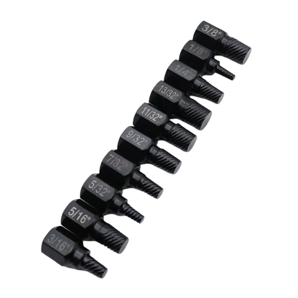 10 * Punte da trapano per estrattore per viti Set di rimozione per bulloni danneggiati rotte per utensili manuali per elementi di fissaggio spelati e danneggiati