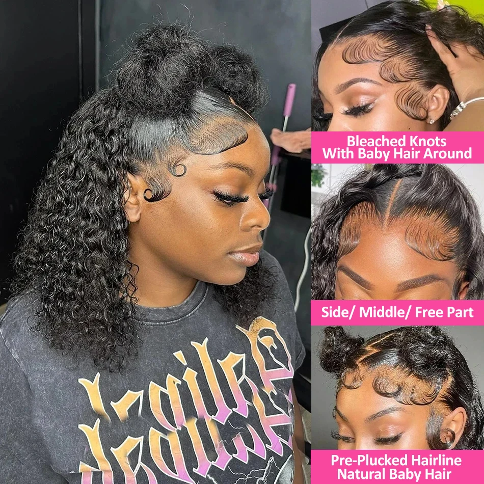 موجة المياه بوب شعر مستعار شعر الإنسان 4x4 5x5 إغلاق شعر مستعار 13x4 Hd الدانتيل شعر مستعار أمامي 200% الكثافة موجة عميقة باروكة من شعر طبيعي مجعد بوب الباروكات #3