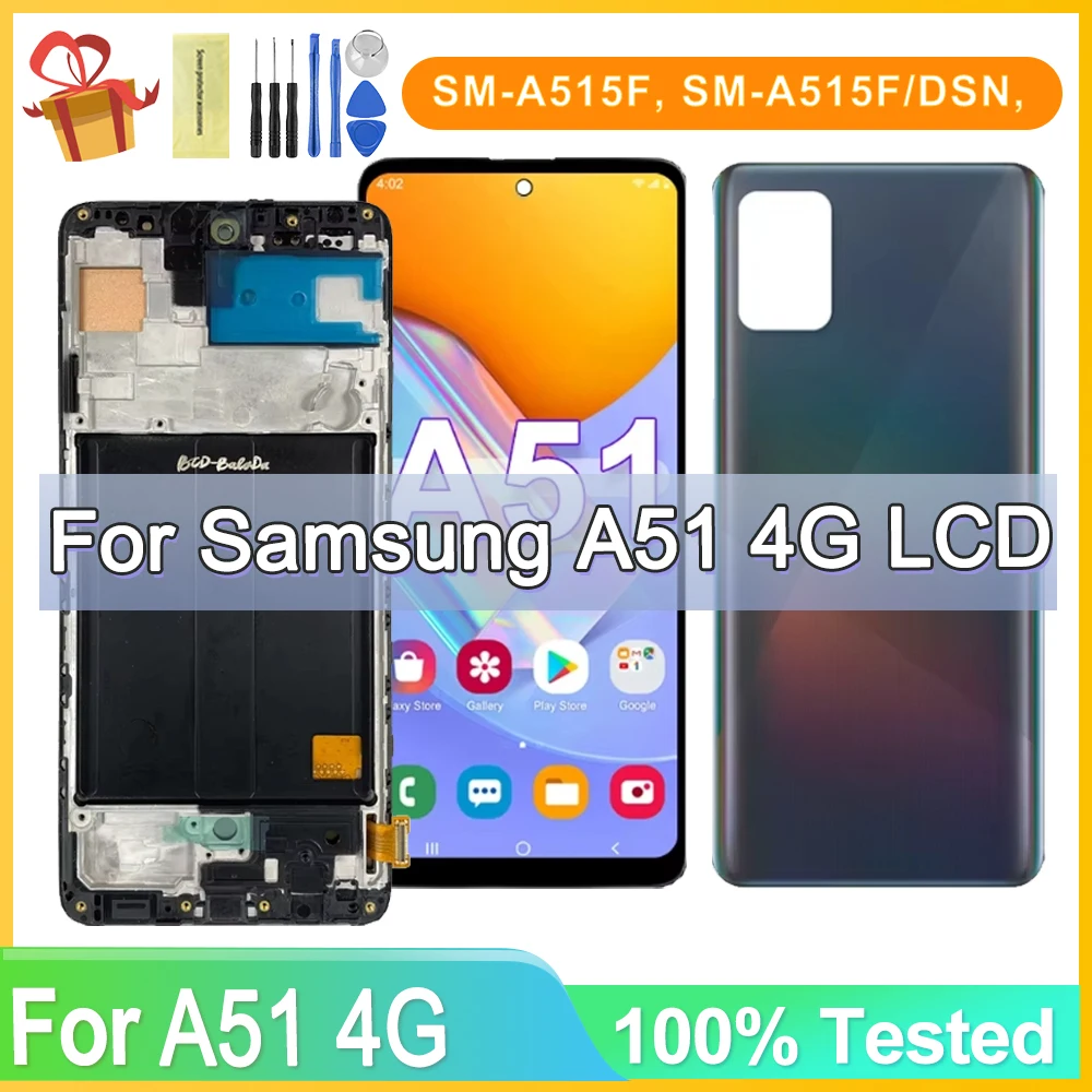 

6.3″For Samsung Galaxy A51 Display LCD Screen&Digitizer Full Assembly&Frame For SM-A515F/DSN SM-A515F/DS SM-A515F/DST SM-A515F