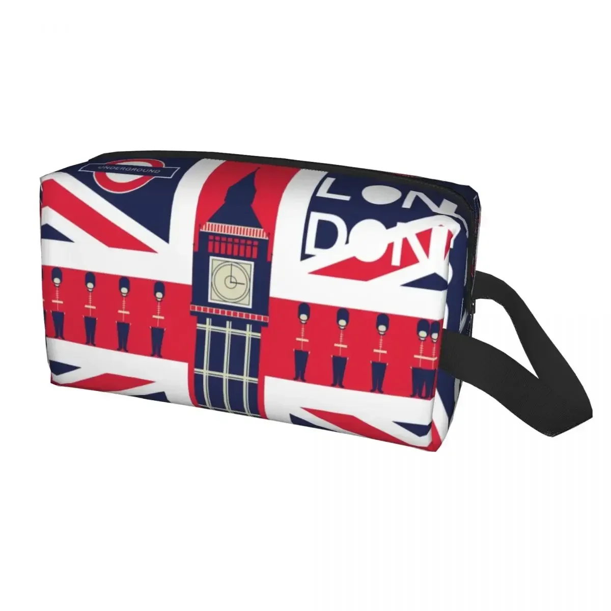 Vintage British Flag With London Symbol Cosmetic Bag Fashion Union Jack Makeup Case Beauty Storage Toiletry Bags