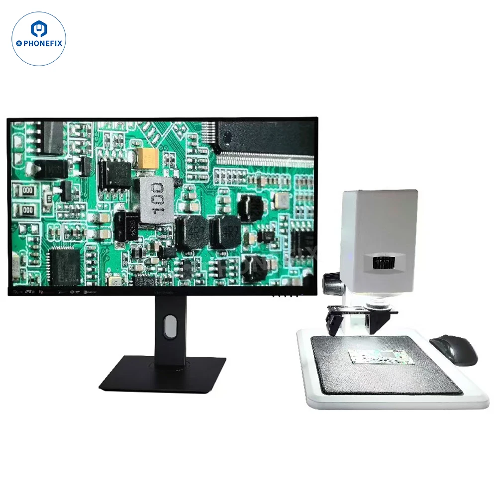 Dual 4K Panoramic Microscope Partial Full-view Image Synchronous Display For Mobile Phone Motherboard BGA IC Soldering Repair