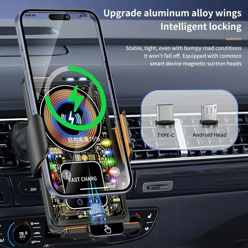 Wireless Charging Gravity Mechanical Bracket Base For Lexus NX200t NX300h 2014 2015-2020 2021 Car Phone Holder Auto Accessories view 4