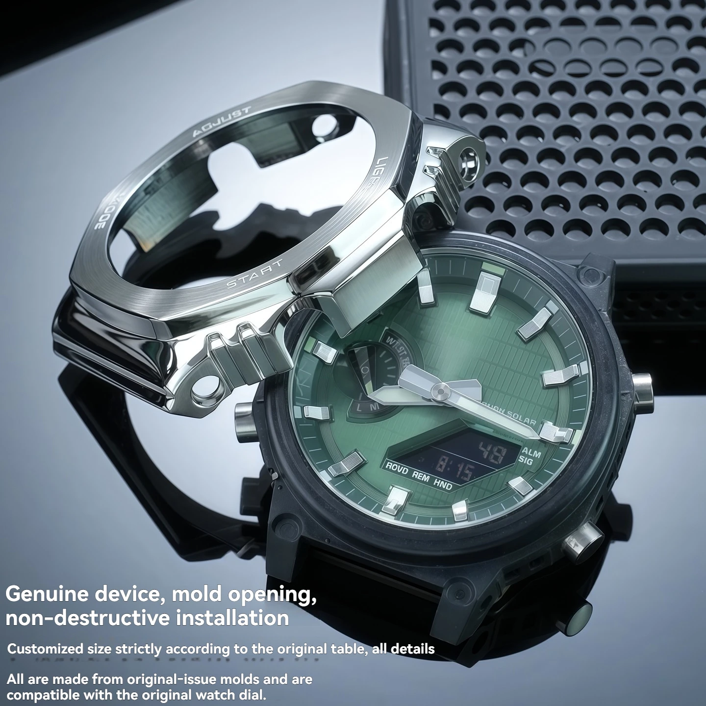GM-2100 New Outer Watch Case for Casio GM2100 GBM-2100 Farmhouse Oak Watch Bezel Metal Shell Modified Stainless Steel Case Men