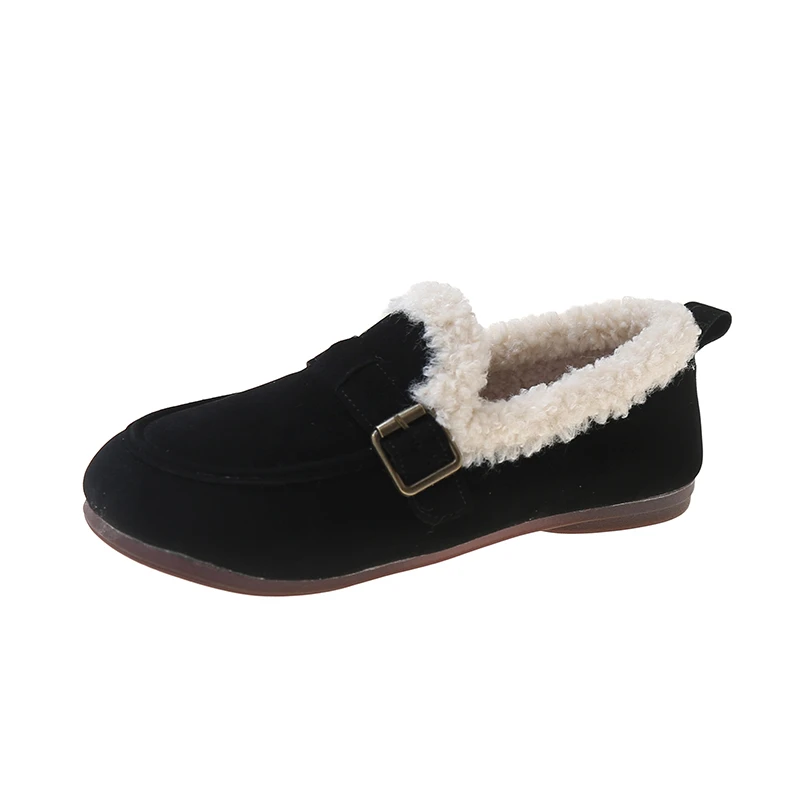 Mocassino Scarpe Mocassini Pelliccia Autunno Morbido Punta Rotonda Donna Casual Scarpe Da Ginnastica Femminili Slip-on Mocassini Nuovo Autunno Slip