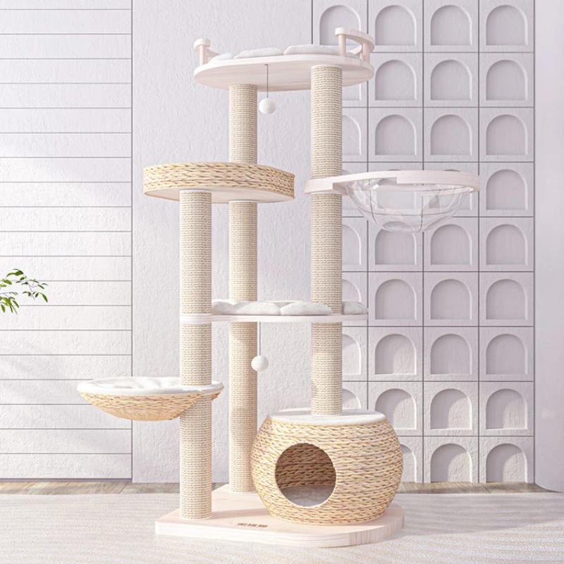 

Cat climbing frame, nest, tree integrated solid wood summer rack toy