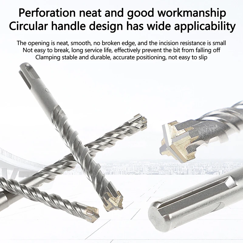 Concrete SDS Plus 4-12mm Bit Cross Cutter Head Double Auger Hammer 110mm Wall Brick Block Electric Hammer Masonry Bit