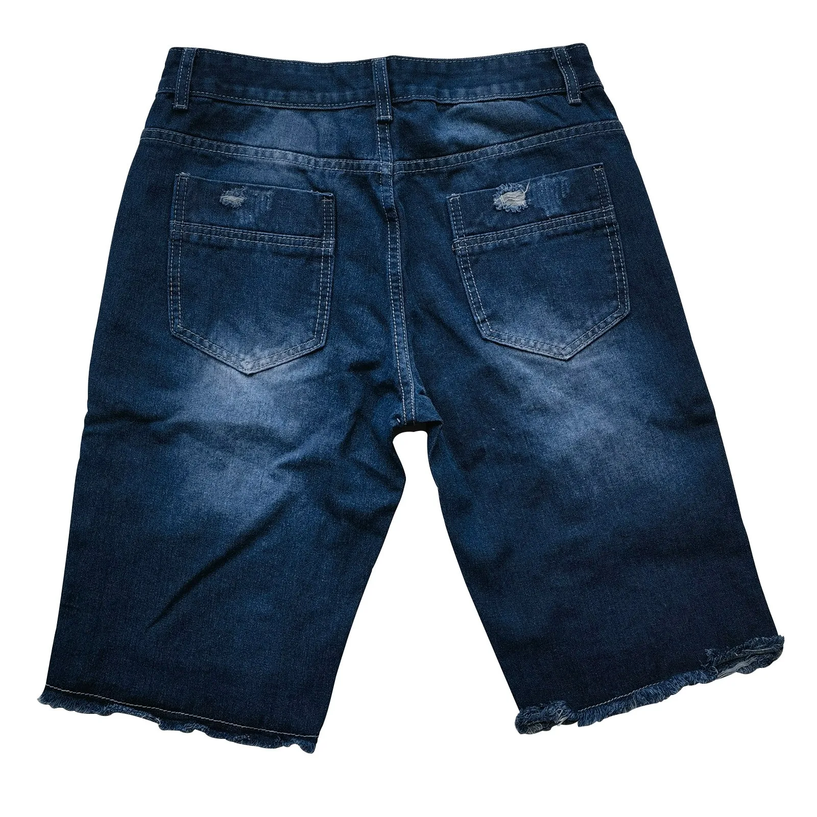 2023 Summer Denim Shorts For Men Loose Fit Hip Hop Distressed Ripped  Wide Leg Men\'s Cropped Pants Short Jeans Oversize