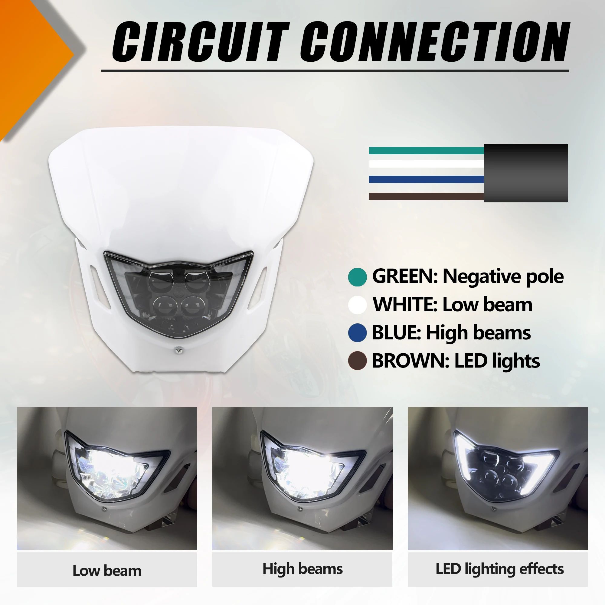 Motorcycle Headlight Plate for Yamaha WR250f  WR450f YZ250F YZ450F MX WR Universal Moto Dirt Pit Bike Enduro Led Headlamp Mask