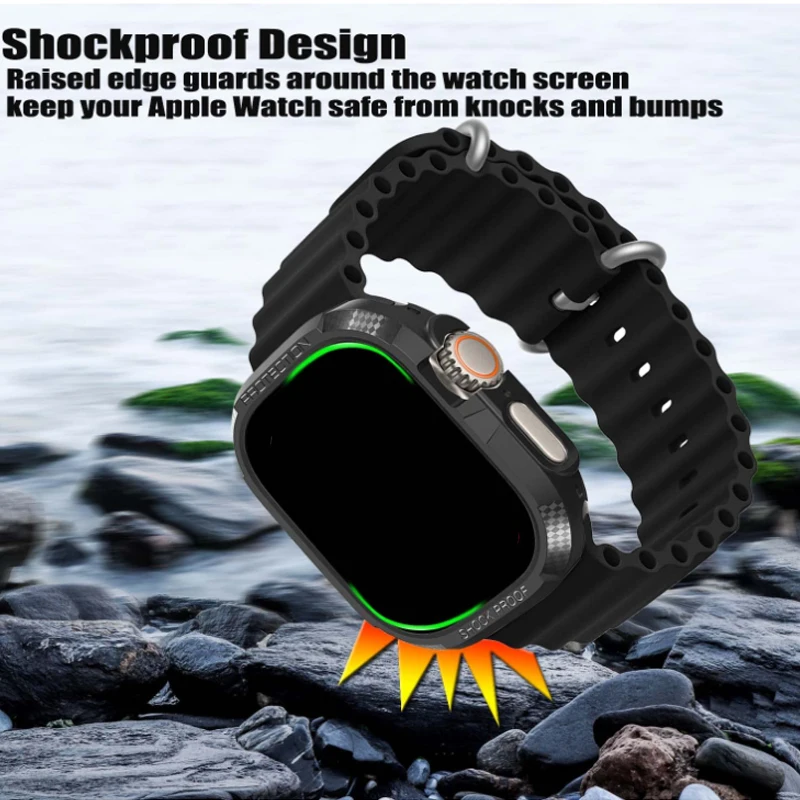 Capa robusta para apple watch ultra 49mm 44mm 42mm 40mm 45mm 41mm 38mm capa protetora tpu completa iwatch série 8 7 6 se 5 43