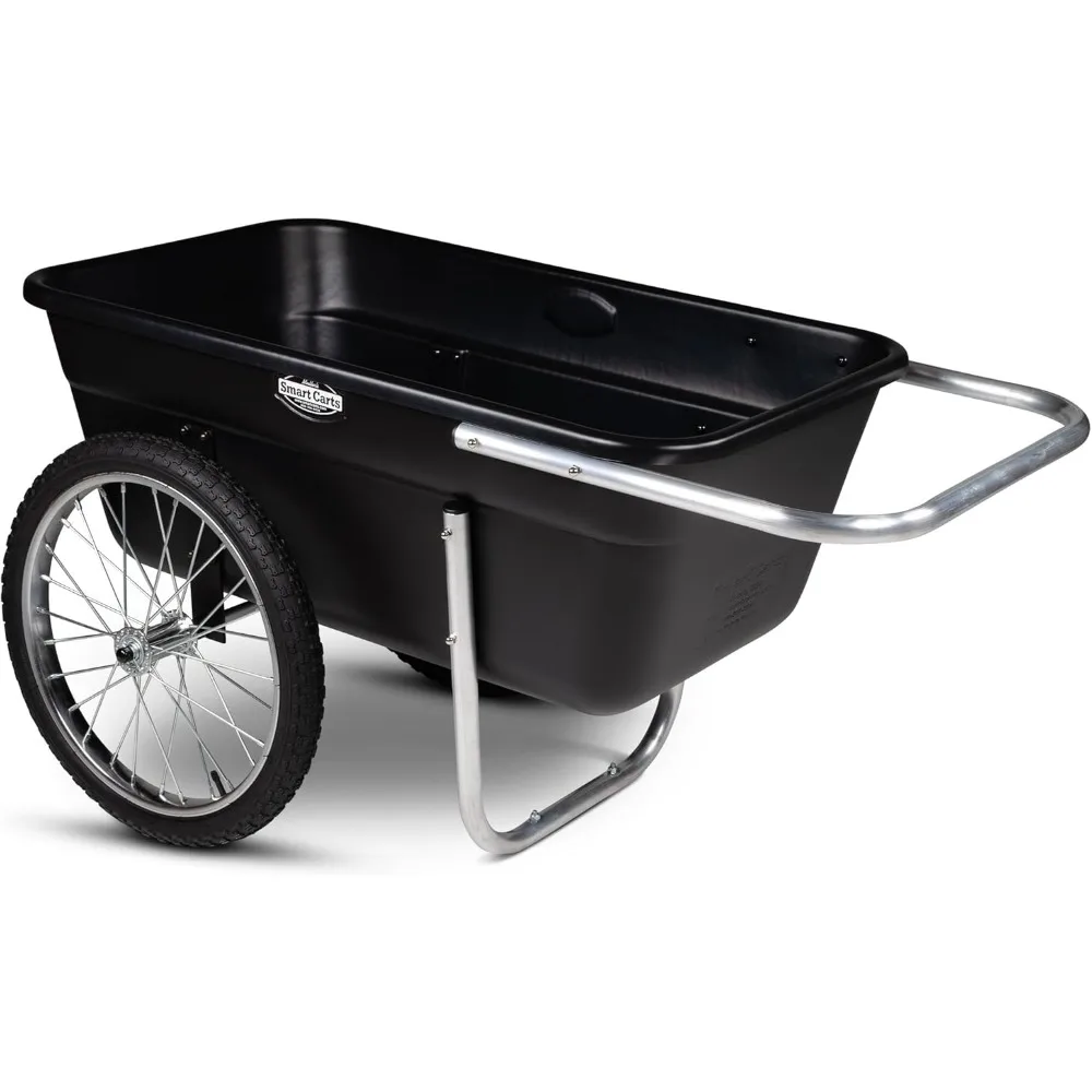 

Wagon Smart Carts Premium Yard Cart - Strong, Lightweight, and Perfectly Balanced (20" Air Filled Wheels), Garden Carts