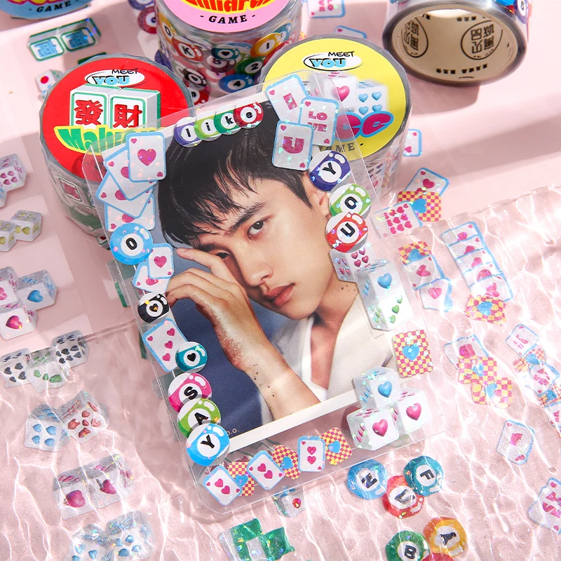 Cute Dice Billiards PET Masking Tapes DIY Scrapbooking Album Diary Material Sticker Label Decorative Stationery