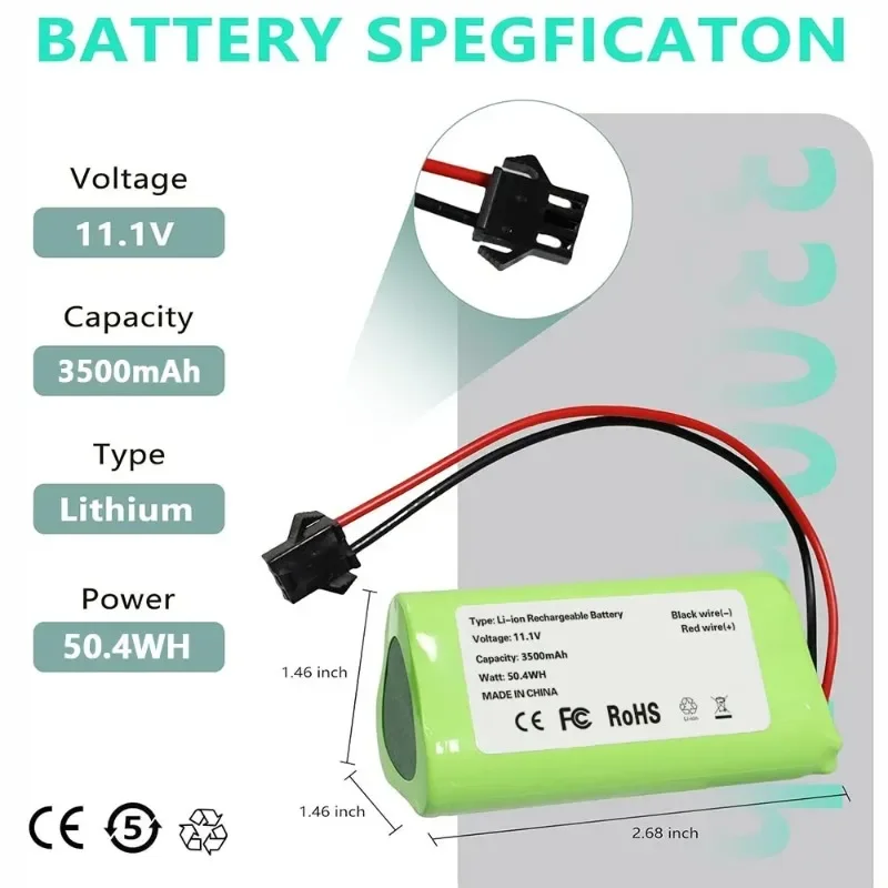 3500mAh High Capacity Battery For Vactidy T6 T7 T8 Vacuum Cleaner 11.1V Li-ion Replacement Accumulator Spare Parts Robust