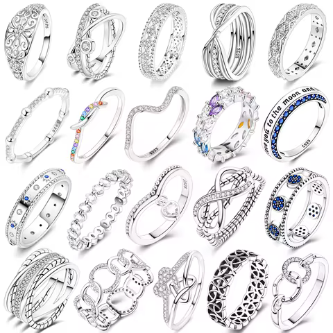 Original 925 Sterling Silver Women Rings 2026 Sparking Zirconium Ring LOVE Wedding Rings For Engagement Jewelry Anniversary Gift