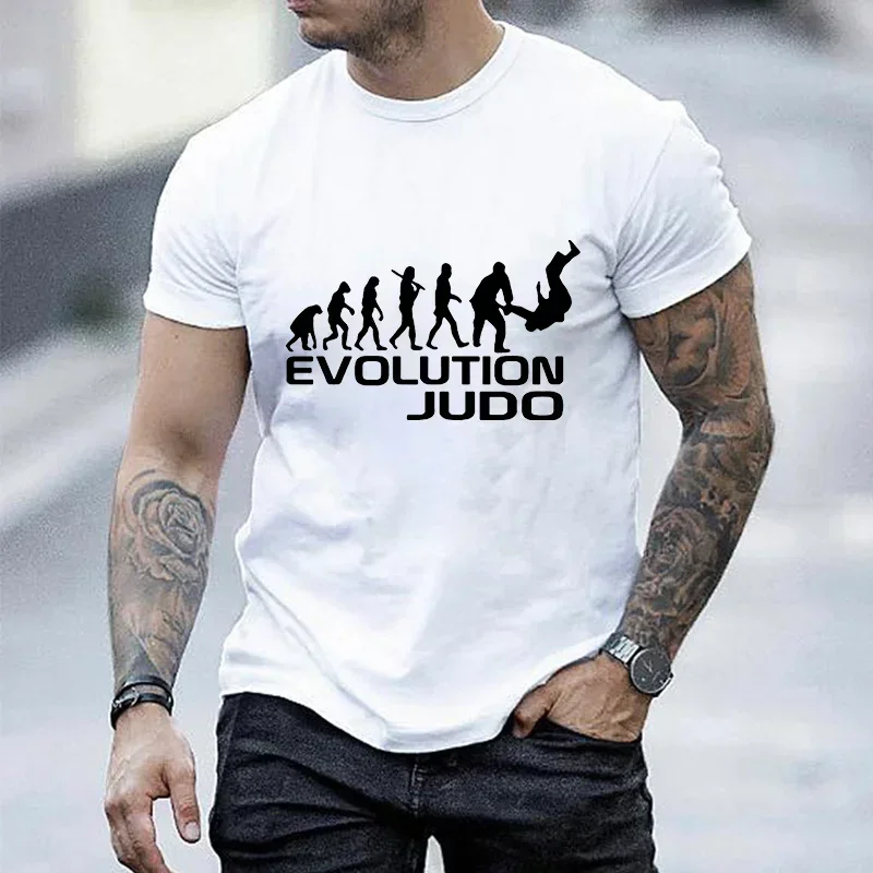 T-shirts for Men Evolution of Judo Classic Graphic T Shirts Short Sleeve Tshirts Oversized Tops Tee Evolution of Judo Men\'s Tees