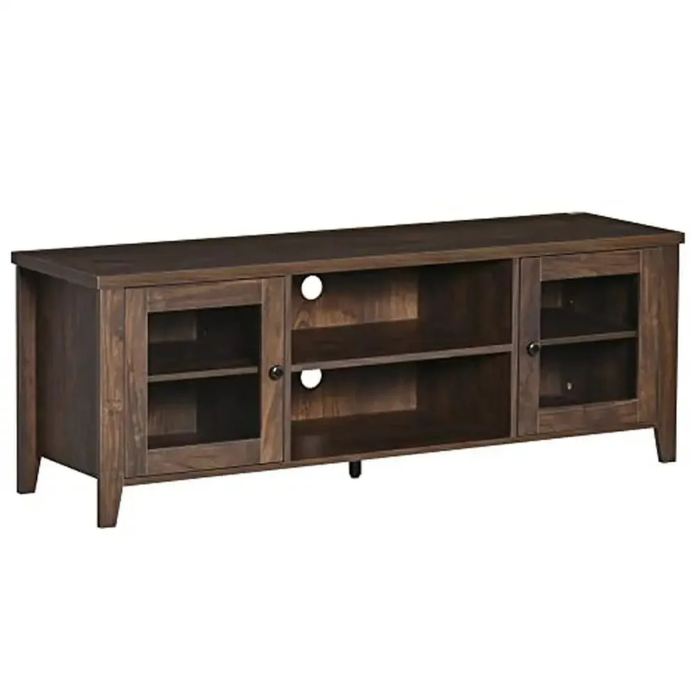 

Modern TV Stand Entertainment Center with Shelves and Cabinets Flatscreen TVs up to 60" Adjustable Shelf Cable Management Solid