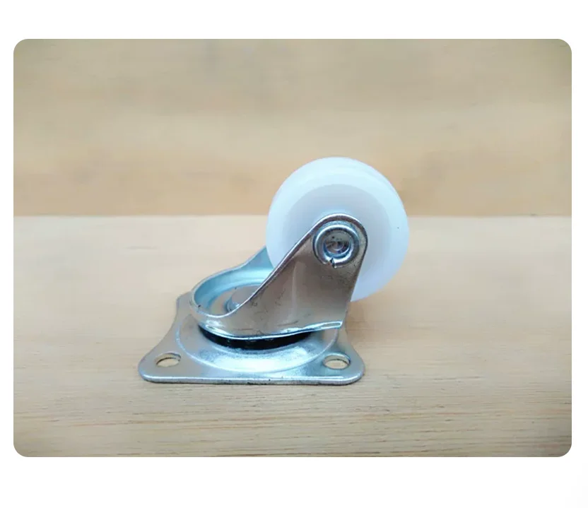Trolley Universal Bottom Plate 4mm Hole Slide Rail Trouser Rack Hardware Cabinet Foot Furniture Foot Rail Wheel 1 Inch White PP