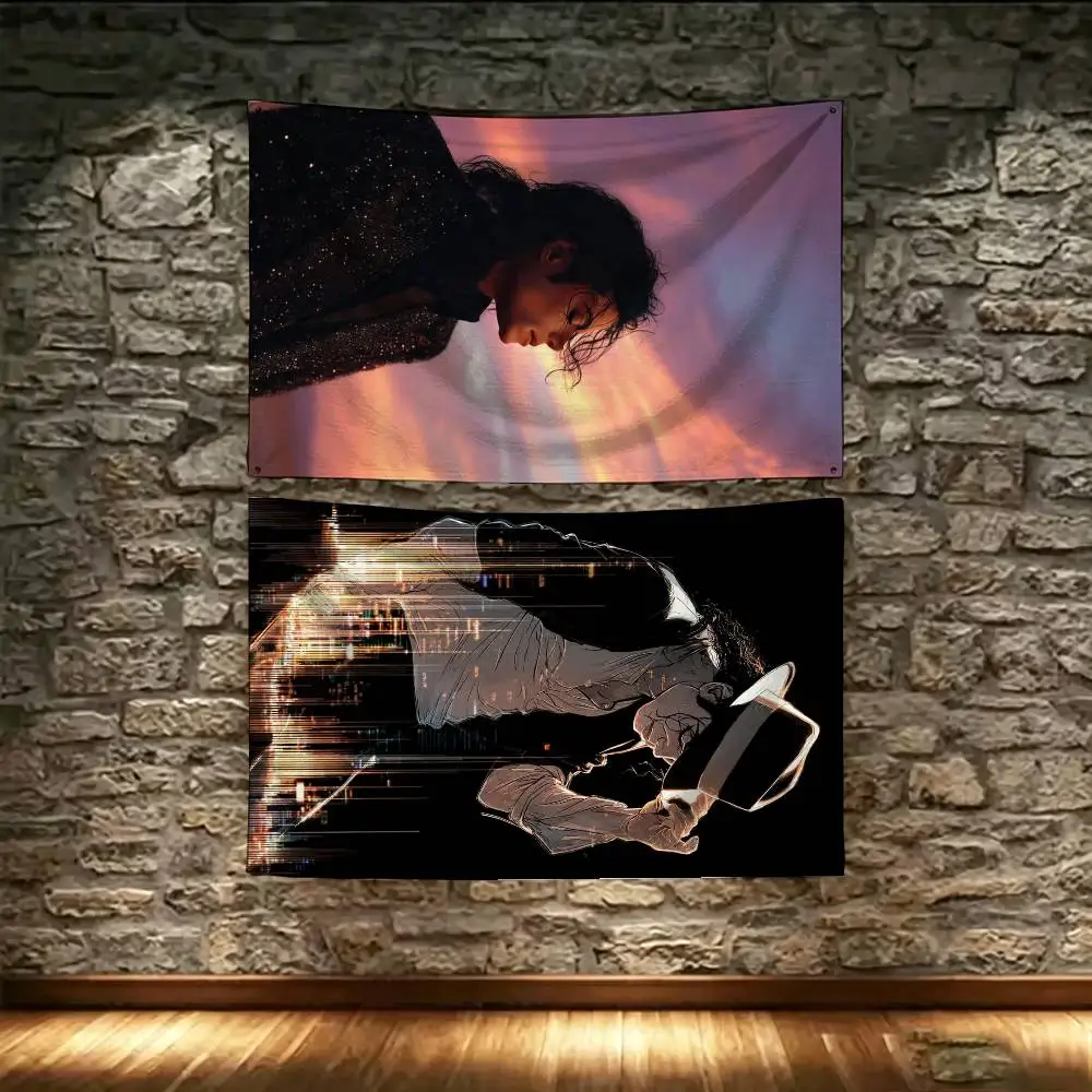 Michael J-Jackson Room Decoration Wall Tapestry Hanging Aesthetic Bedrooms Advertising Banner