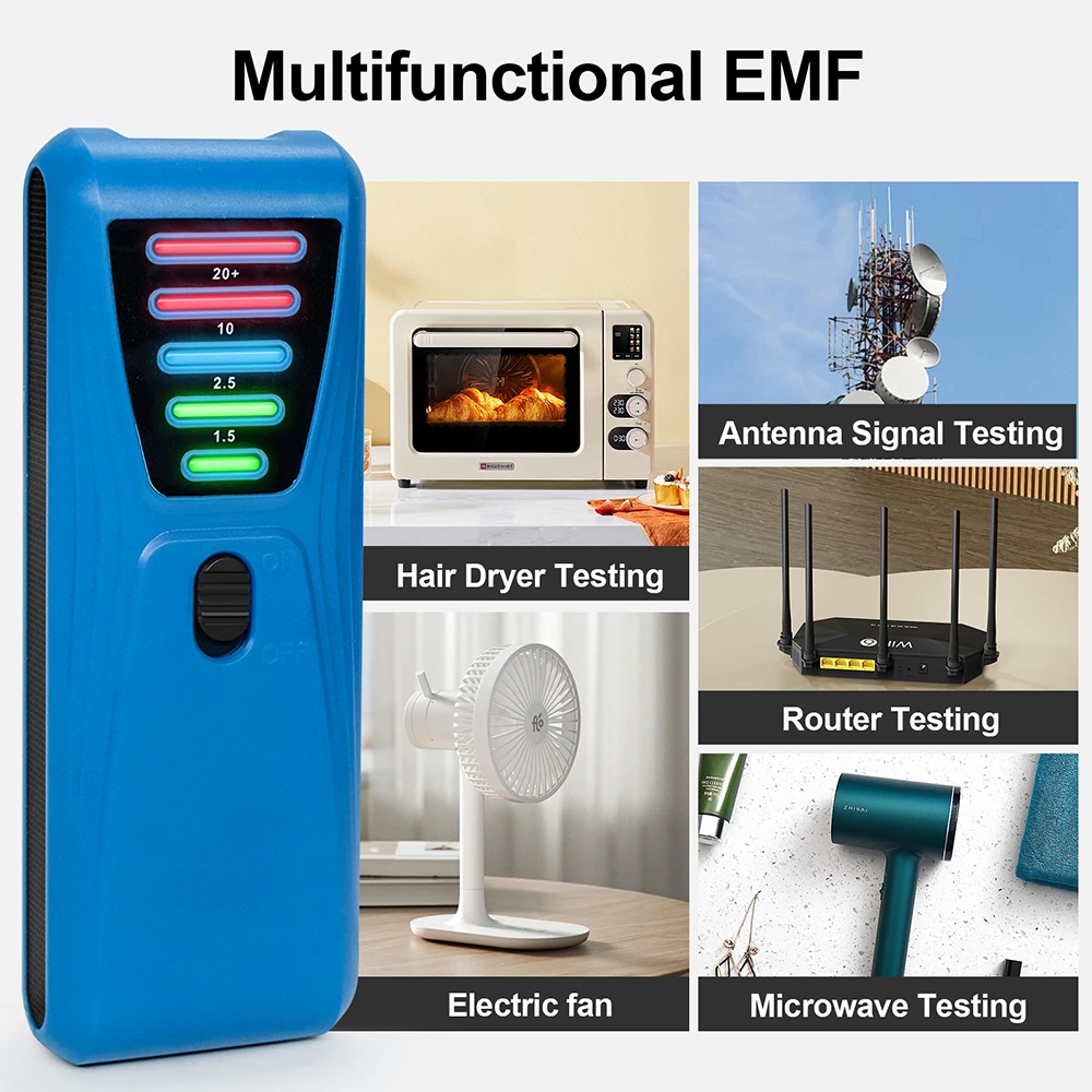 Handheld EMF Gauss Meter Electromagnetic Radiation Tester Electric Magnetic Field Radiation Detector 5-LED indicator