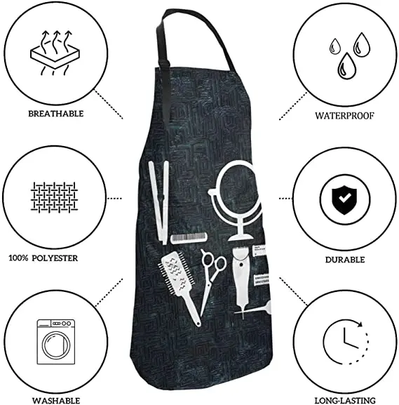 Hairdresser Skull For Hair Stylist Apron Adult Women Unisex Durable Comfortable Washable For Cooking Baking Kitchen Restaurant