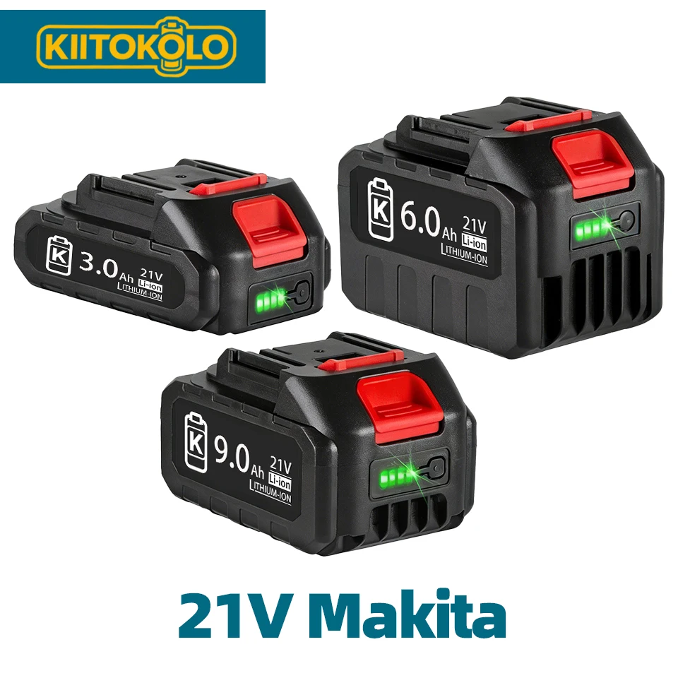 

18V 21V MAX 3.0 6.0 9.0Ah Rechargeable Lithium Battery for Makita BL1830 BL1840 BL1850 High Capacity Electric Drill Battery